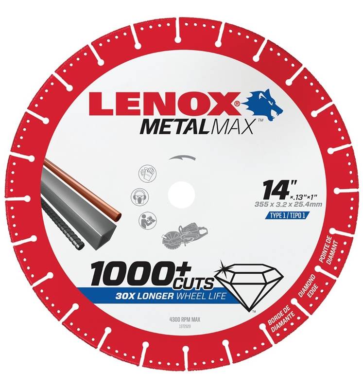 3602091 14 X 1 In. Metalmax Diamond Cutoff Wheel, Gas Saw