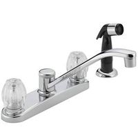 Delta Faucet 3025855 2 Handle Faucet Kitchen With Standard Spray, Chrome