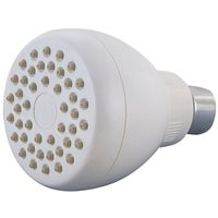 2132389 Fixed Mount Plastic Showerhead With Rubber Tipped, White