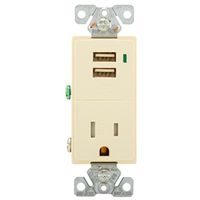 1452960 Combination Usb Charger With Tr Single Receptacle, Light Almond