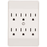 4859476 15a 2-6 Outlet Tap Duplex Receptacle, White