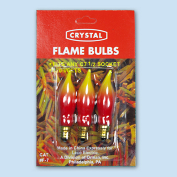 5989967 Flame Candle Light Bulbs, Orange - Pack Of 3