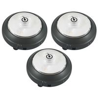 American Tack & Hardware 7194103 5 Led Puck Light With Optional Light Sensor 3, Gray - Pack Of 3