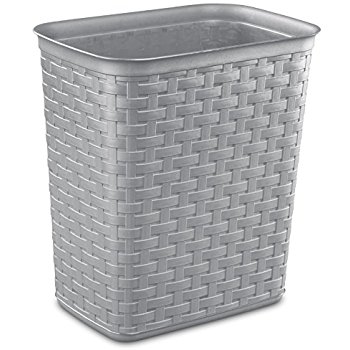 Sterilite 7981830 3.4 Gal Weave Waste Basket Cement