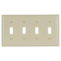 Cooper Wiring 4249215 4 Gang Toggle Switch Wall Plate, Light Almond