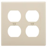 Cooper Wiring 2447795 2 Gang Receptacle Wall Plate, Light Almond