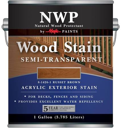9261199 1 Gal Wood Stain Acrylic Semi Transparent Russet Brown Paint