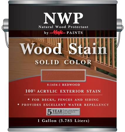 9261223 1 Gal Wood Stain Acrylic Solid Clear Redwood Paint
