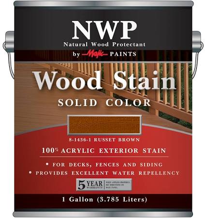 9261231 1 Gal Wood Stain Acrylic Solid Clear Russet Brown Paint