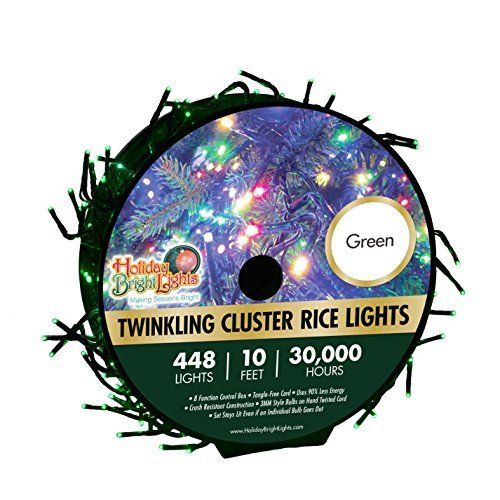 Nu Tsai Capital Dba 7742224 10 Ft. Cluster Rice Christmas Light Reel - Green, 448 Lights