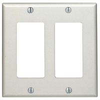 9104126 2 Gang Blank Strap Mount Wall Plate - White