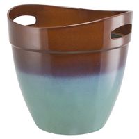 Landscapers Select 9066689 12 In. Resin Planter With Handle, Teal