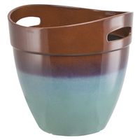Landscapers Select 9067844 15 In. Resin Planter With Handle, Teal