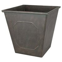Landscapers Select 9110255 14 In. Metallic Square Resin Planter