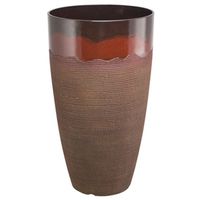 Landscapers Select 9211715 Tall Round West Virginia Resin Planter, Red