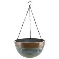 Landscapers Select 9334939 16 In. Hanging Resin Planter, Green & Blue