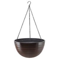 Landscapers Select 9341082 16 In. Resin Hanging Planter, Red & Wood