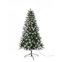 3694452 6.5 Ft. Prelit Spruce Frost Artificial Christmas Tree With Clear Lights