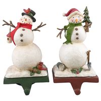 4348595 Asstored Snowman Stocking Holders - 2 Piece