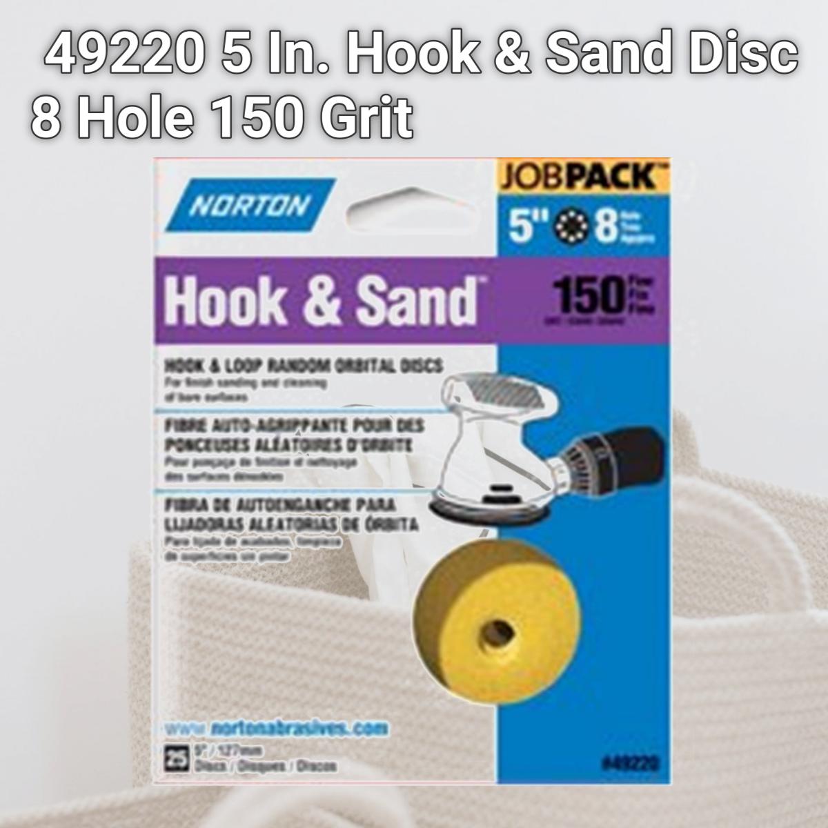 Picture of Norton 49220 5 In. Hook & Sand Disc 8 Hole 150 Grit