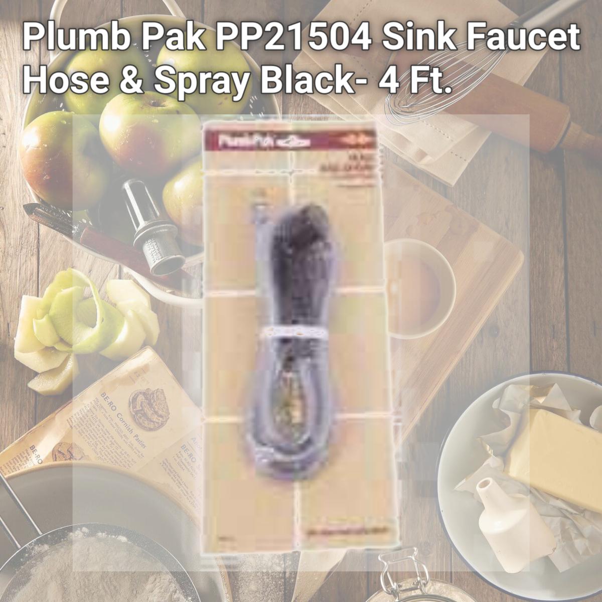 Picture of Plumb Pak PP21504 Sink Faucet Hose & Spray Black- 4 Ft.