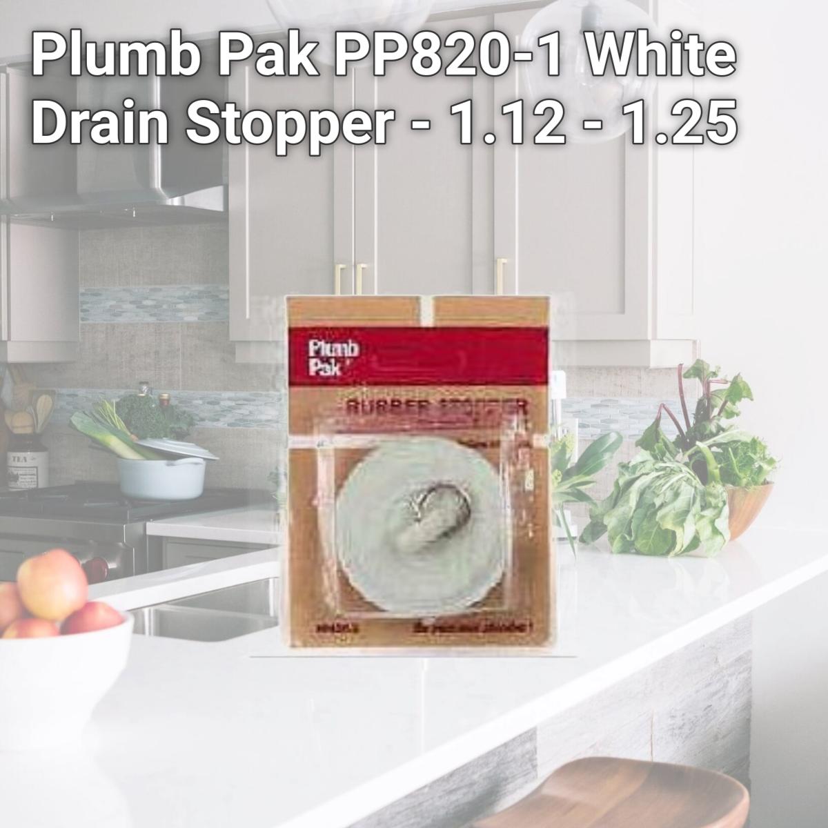 Picture of Plumb Pak PP820-1 White Drain Stopper - 1.12 - 1.25