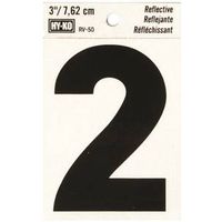 0200584 Number House 2 3 In. Reflective Black - Case Of 10