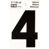 0200626 Number House 4 3 In. Reflective Black - Case Of 10