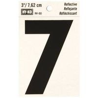 0200709 Number House 7 3 In. Reflective Black - Case Of 10