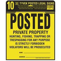 0233544 Pp Legal Sign Kit, Posted Private Property - 12 X 12 In.