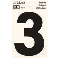 0200600 Number House 3 3 In. Reflective Black - Case Of 10