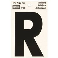 0199828 Letter House R 3 In. Reflective Black - Case Of 10