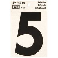 0200634 Number House 5 3 In. Reflective Black - Case Of 10