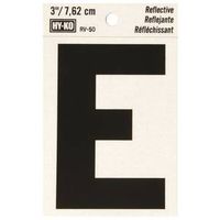 0198861 Letter House E 3 In. Reflective Black - Case Of 10