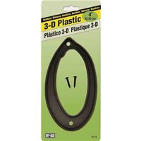 0252940 Number House 0 Plastic 4 In. Black - Case Of 10