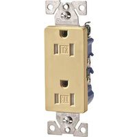 Cooper Wiring 0376210 Cooper Decorative Tamper Resistant Duplex Receptacle, 125v - 15 A, 2 Pole - 3 Wire - Ivory