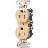 Cooper Wiring 0362327 Tamper Resistant Weatherproof Duplex Receptacle, 125v - 15 A, 2 Pole - 3 Wire - Ivory