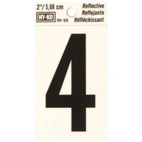 0080945 Number House 4 2 In. Reflective Black - Case Of 10