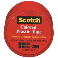 0375386 Scotch Plastic Tape, 1.50 X 125 In. - Red