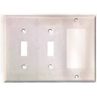 Cooper Wiring 0425223 Combination Decorative Standard Wall Plate, 3 Gang, 4.50 X 6.37 In. - White