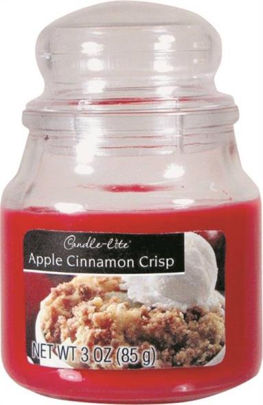 Candle-lite 883751 3 Oz Candle With Bubble Lid - Apple Cinnamon