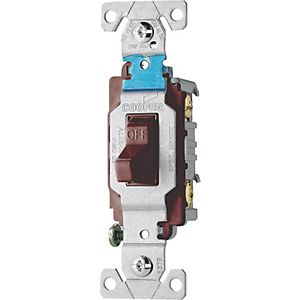 Cooper Wiring 922898 15 A 1-pole Quiet Toggle Switch, Brown