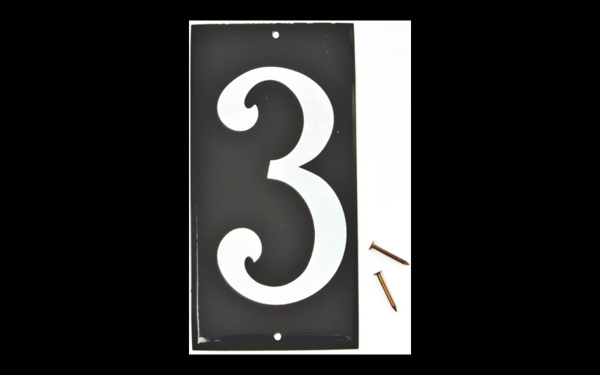 Hy-ko Products 251702 3.5 In. Reflective Aluminum Panel House Number 3