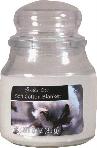 Candle-lite 883736 3 Oz Candle With Bubble Lid - Cotton Blanket