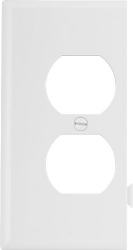 Cooper Wiring 885814 Duplex Receptacle End Sectional Wall Plate Mid-size, White