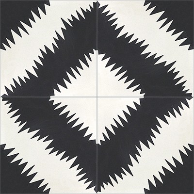 F882354-01 Secrets 01 Cement Tiles, White & Black - Box Of 12