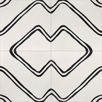 F882451-01 Arielle Cement Tiles, Black 01 - Box Of 12