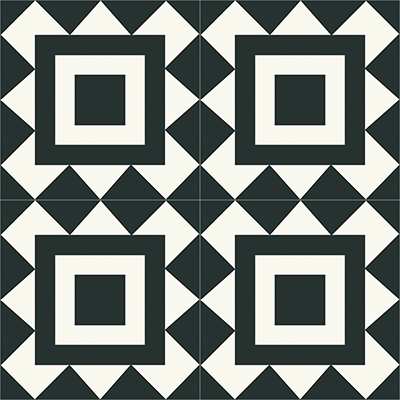 F88256-01 Liverpool Cement Tiles, Black 01 - Box Of 12