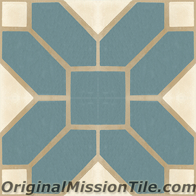 F883107-02 Naples Cement Tiles, Blue 02 - Box Of 12