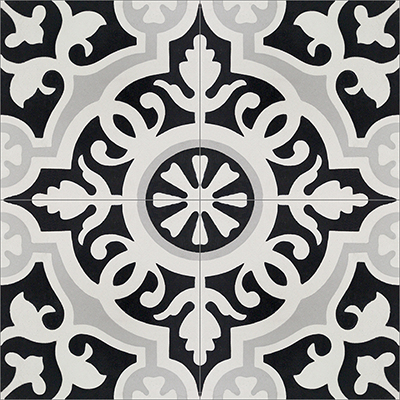 F883265-10 Cement Tiles Amalia, Black 10 - Box Of 12